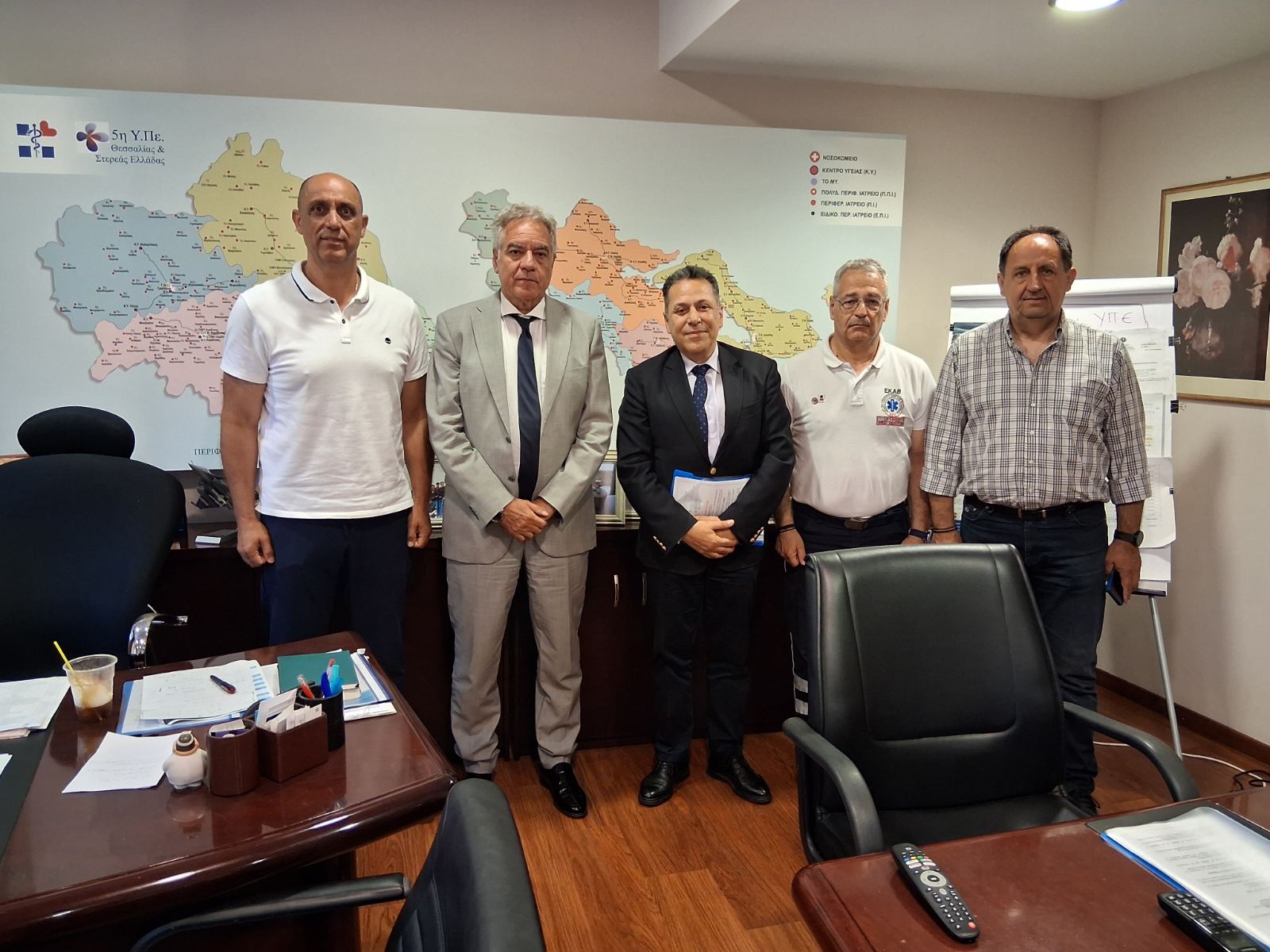 Mε τον νέο πρόεδρο του ΕΚΑΒ ο διοικητής της 5ης ΥΠΕ